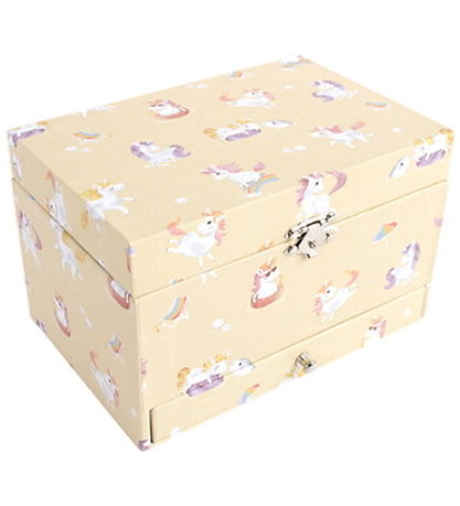 Filibabba Smykkeskrin m. Musik - Unicorn - Yellow