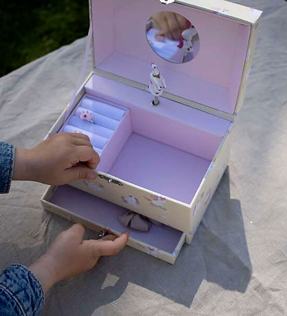 Filibabba Smykkeskrin m. Musik - Unicorn - Yellow