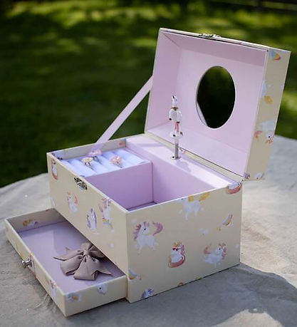 Filibabba Smykkeskrin m. Musik - Unicorn - Yellow