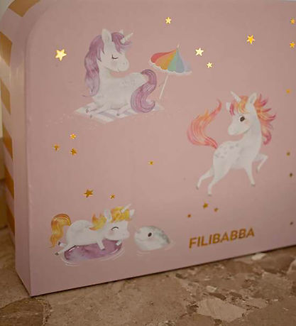 Filibabba Kuffert - 2-pak - Unicorn Shores - Yellow/ Rose