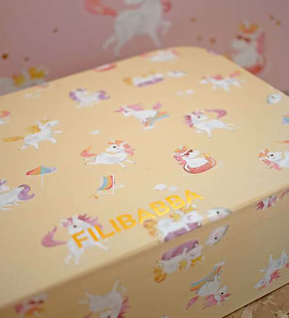 Filibabba Kuffert - 2-pak - Unicorn Shores - Yellow/ Rose