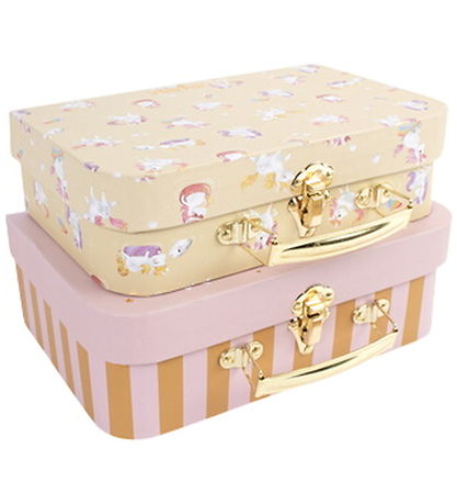 Filibabba Kuffert - 2-pak - Unicorn Shores - Yellow/ Rose