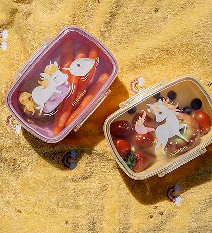 Filibabba Madkasse - 2-pak - Unicorn Shores - Yellow/ Rose