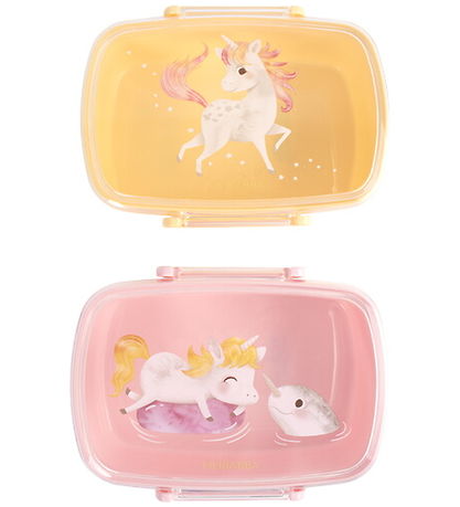 Filibabba Madkasse - 2-pak - Unicorn Shores - Yellow/ Rose
