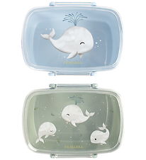 Filibabba Madkasse - 2-pak - Christian's Whale Tales - Blue/ Gre