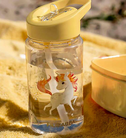 Filibabba Drikkedunk - 400 ml - Unicorn Shores - Yellow