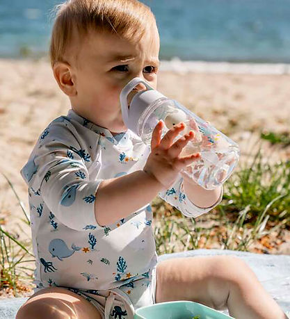 Filibabba Drikkedunk - 400 ml - Christian's Whale Tales - Blue