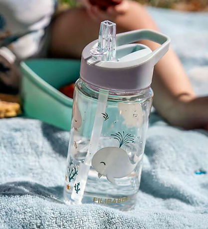 Filibabba Drikkedunk - 400 ml - Christian's Whale Tales - Blue