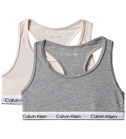 Calvin Klein Toppe - 2-pak - Silverpeony/GreyheatherPink