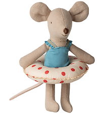 Maileg Bamse - Beach Mouse Whit Float - Little Sister - Red Dot