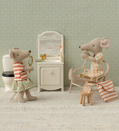 Maileg Dukketilbehør - Toilettaske - Coral Stripe