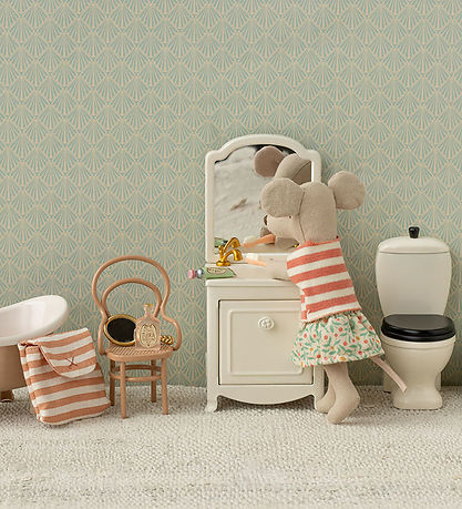 Maileg Dukketilbehør - Toilettaske - Coral Stripe