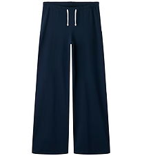 LMTD Bukser - Wide - NlfBenedicte - Dark Sapphire/W. Bright Whit
