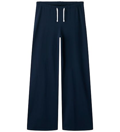 LMTD Bukser - Wide - NlfBenedicte - Dark Sapphire/W. Bright Whit