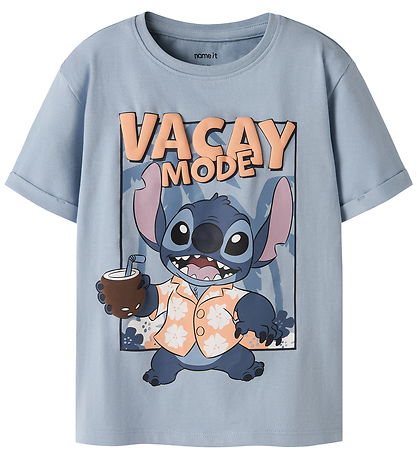 Name It T-shirt - NmmAntonio - Stitch - Blue Fog