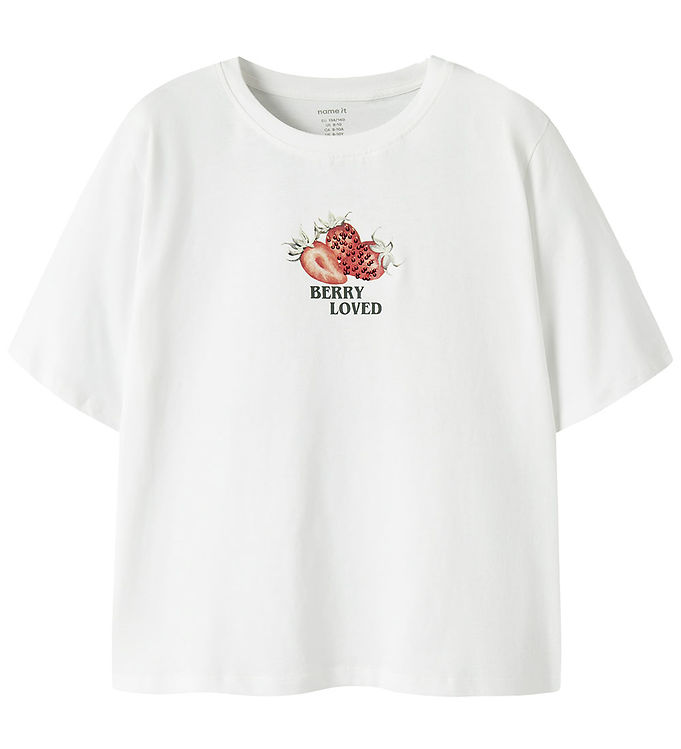 Name It T-shirt - NkfJoliza - Bright White m. Palietter