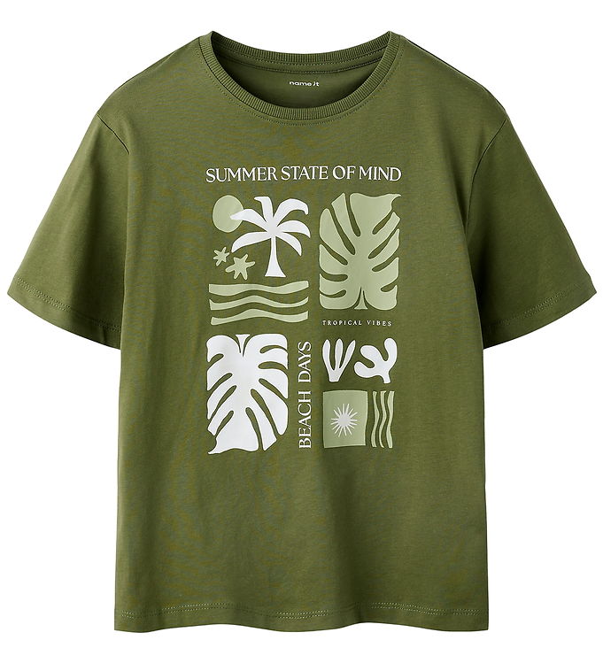 Name It T-shirt - NkmJoel - Olivine