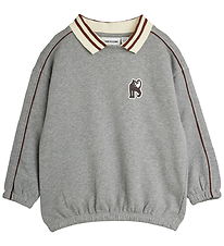 Mini Rodini Sweatshirt m. Krave - Panther Patch - Grey Melange
