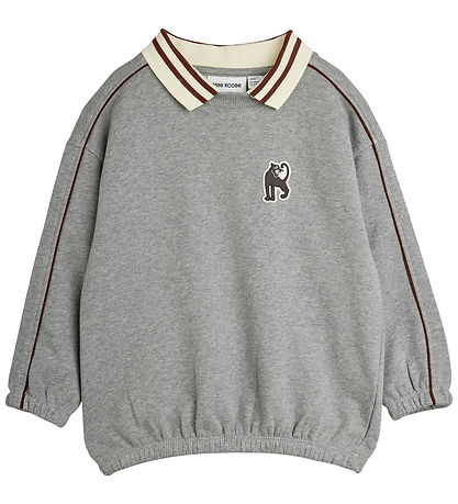 Mini Rodini Sweatshirt m. Krave - Panther Patch - Grey Melange