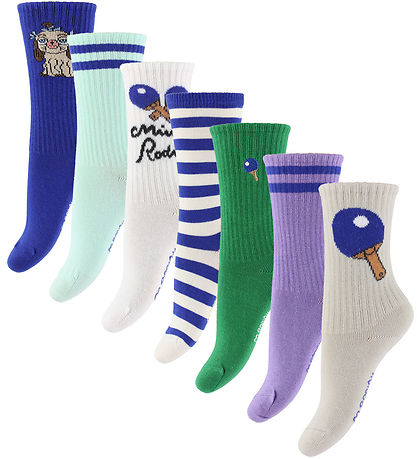 Mini Rodini Strømper - 7-pak - Table Tennis - Multi