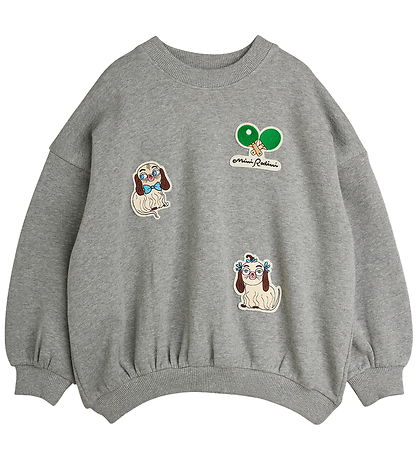 Mini Rodini Sweatshirt - Minibabies Patches - Grey Melange