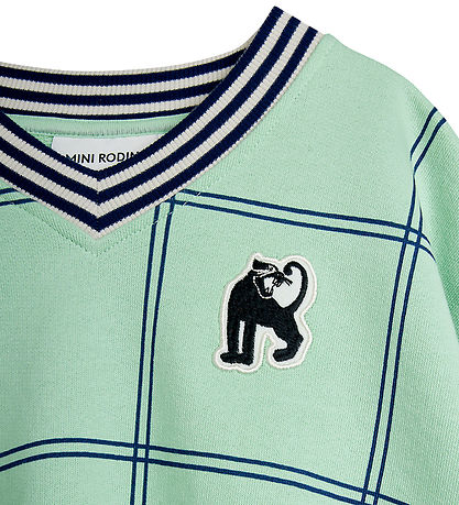 Mini Rodini Sweatshirt - Panther Patch - Grøn m. Tern