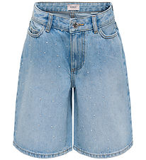 Kids Only Shorts  - Wide - KogSonny - Medium Blue Denim/Rhinesto