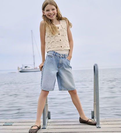 Kids Only Shorts  - Wide - KogSonny - Medium Blue Denim/Rhinesto