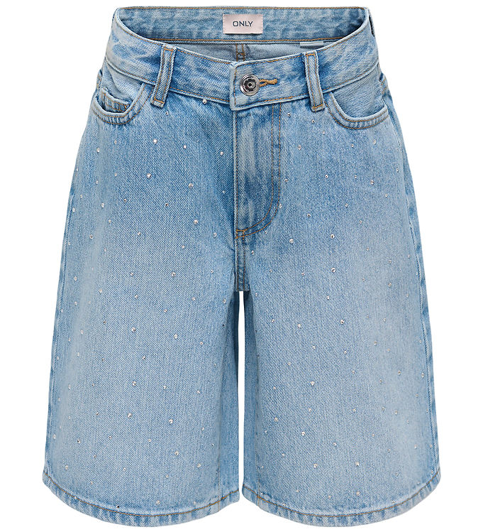 Kids Only Shorts - Wide - KogSonny - Medium Blue Denim/Rhinesto