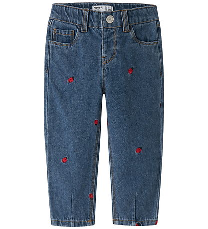 Nmae It Jeana - Mom - NmfBella - Medium Blue Denim/Lady Bug