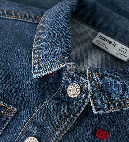 Name It Jakke - NmfNina -Medium Blue Denim/Lady Bug