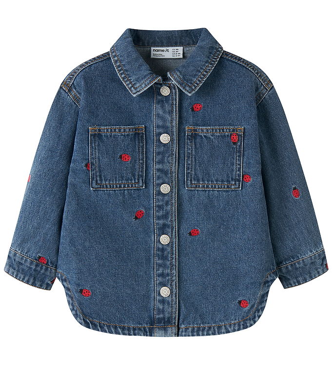 Name It Denimjakke - NmfNina - Medium Blue Denim/Lady Bug