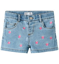 Name It Shorts - NmfRose - Light Blue Denim/Strawberry