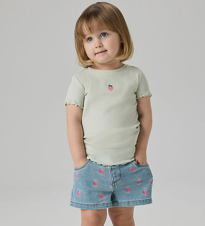 Name It Shorts - NmfRose - Light Blue Denim/Strawberry