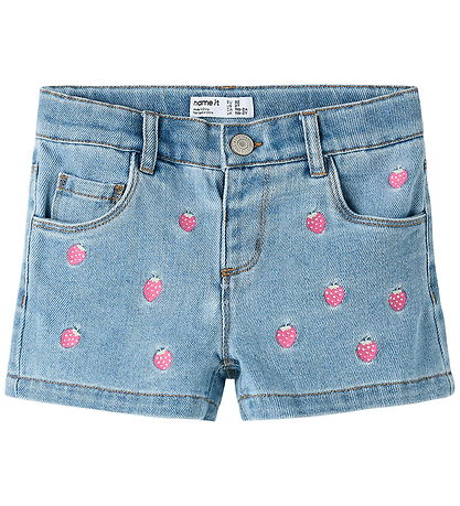 Name It Shorts - NmfRose - Light Blue Denim/Strawberry