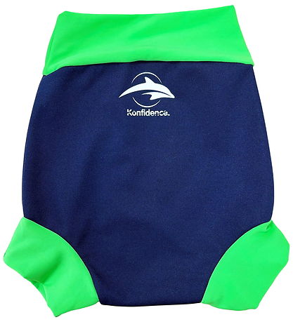 Konfidence Blebadebukser - Nappy E-flex - Navy/Lime