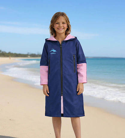 Konfidence Badeponcho - Warma Robe - Navy/Pink