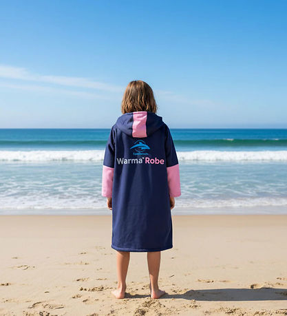 Konfidence Badeponcho - Warma Robe - Navy/Pink
