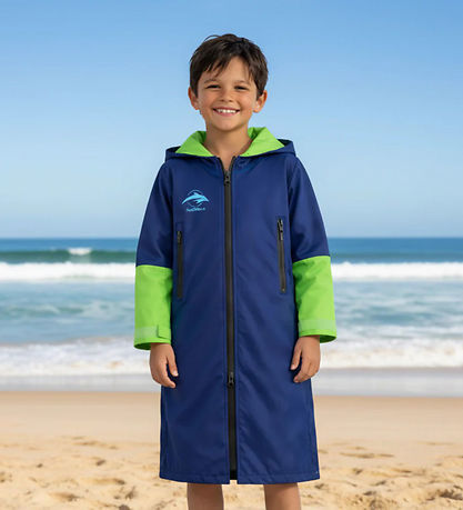 Konfidence Badeponcho - Warma Robe - Navy/Lime