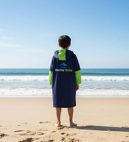 Konfidence Badeponcho - Warma Robe - Navy/Lime