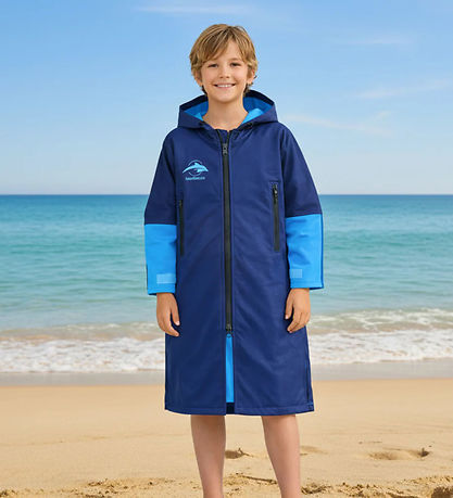 Konfidence Badeponcho - Warma Robe - Navy/Cyan