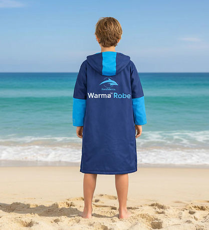 Konfidence Badeponcho - Warma Robe - Navy/Cyan
