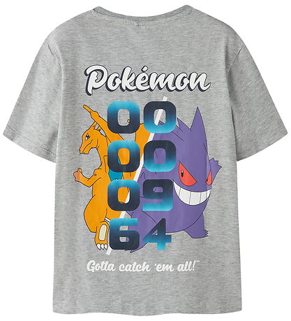 Name It T-shirt - NkmMath - Pokemon - Grey Melange