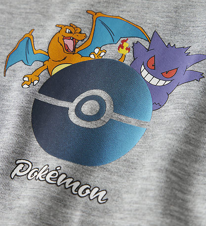 Name It T-shirt - NkmMath - Pokemon - Grey Melange