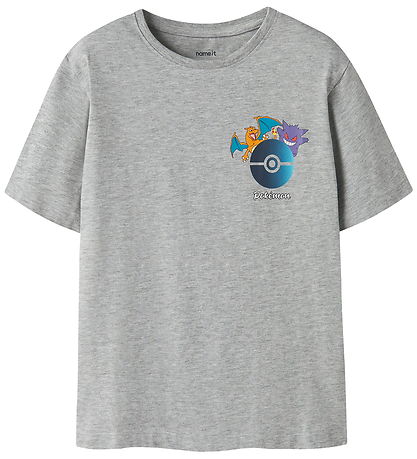 Name It T-shirt - NkmMath - Pokemon - Grey Melange