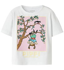 Name It T-shirt - NmfMuri - Pippi - Bright White