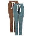 Minymo Sweatpants - 2-pak - Toffee/Aquagrøn