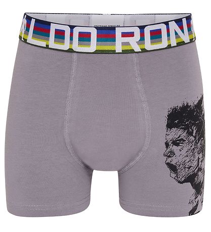 Ronaldo Boxershorts - 2-pak - Grå/Sort m. Mønster