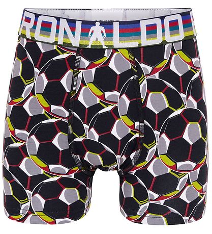 Ronaldo Boxershorts - 2-pak - Grå/Sort m. Mønster