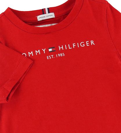 Tommy Hilfiger T-shirt - Essential - Organic - Deep Crimson Tommy Hilfiger T-shirt - Essential - Organic - Deep Crimson